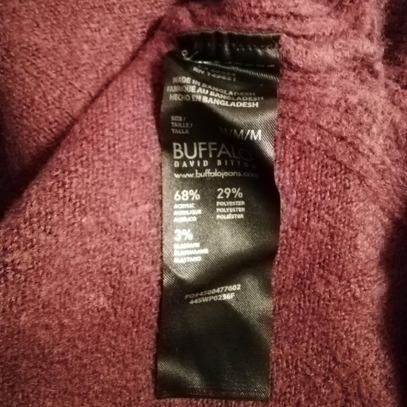 Buffalo David Bitton Elin Asymmetrical Sweater Medium Color Prune - Picture 4 of 7